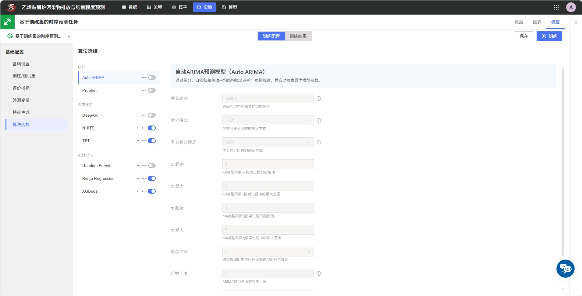 选择时序预测算法