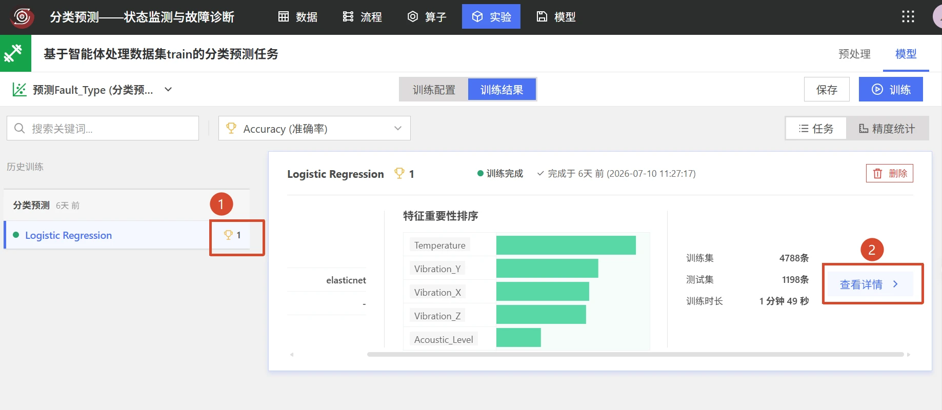 设备状态监测与故障诊断：模型训练与评估