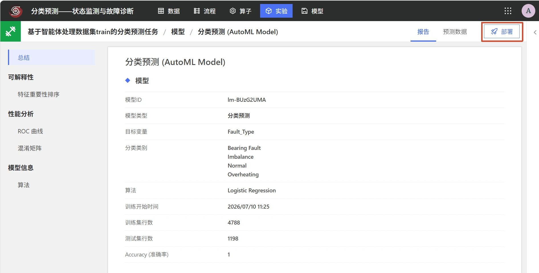 设备状态监测与故障诊断：模型预测