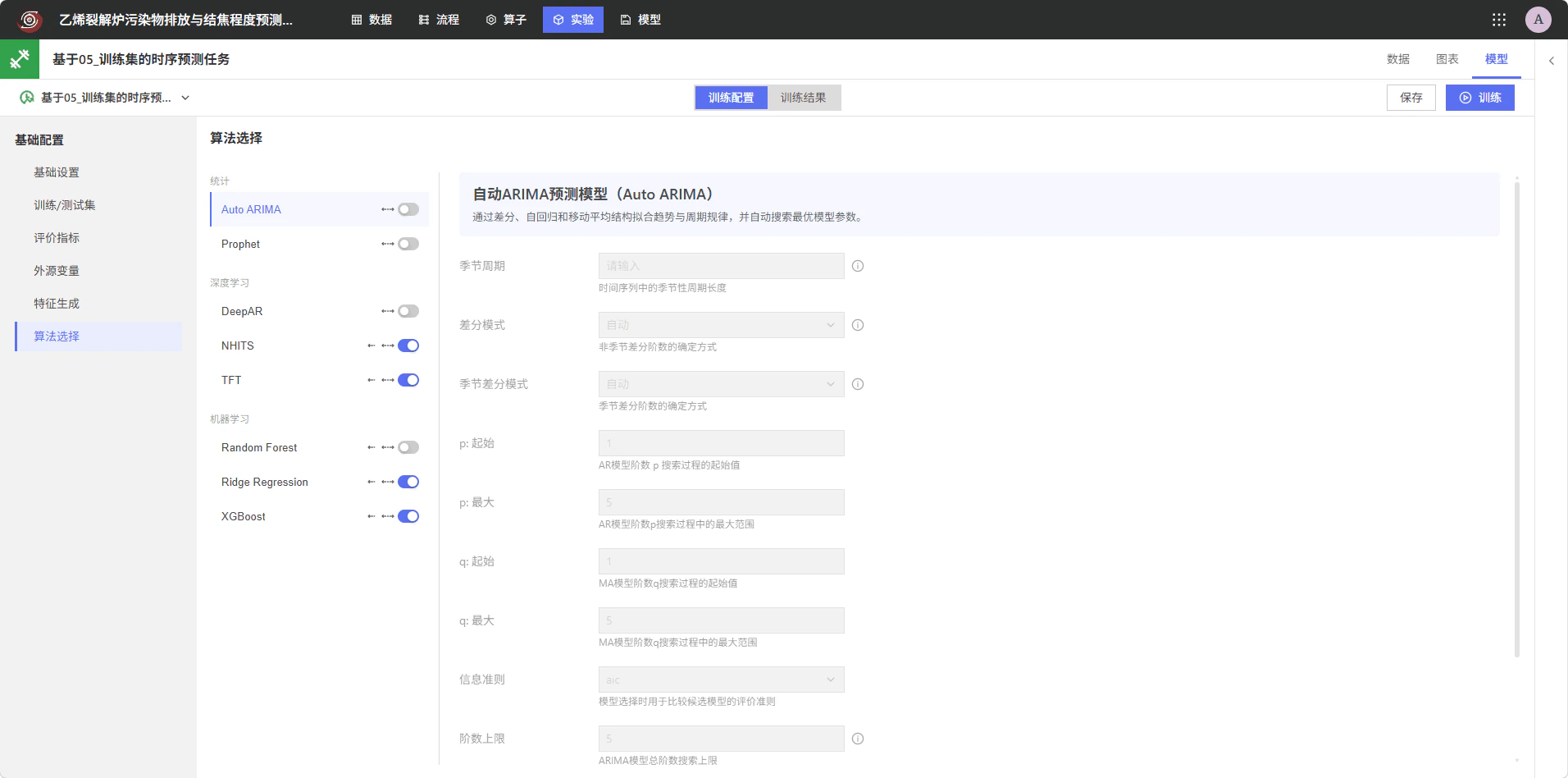 选择时序预测算法