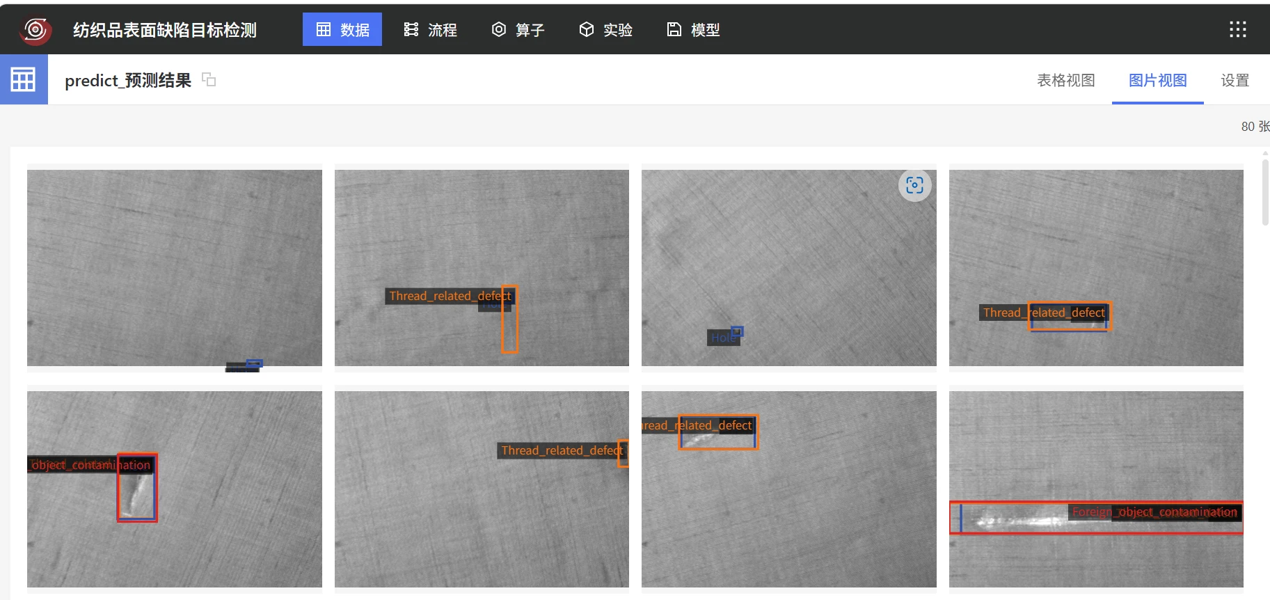 纺织品表面缺陷目标检测：预测